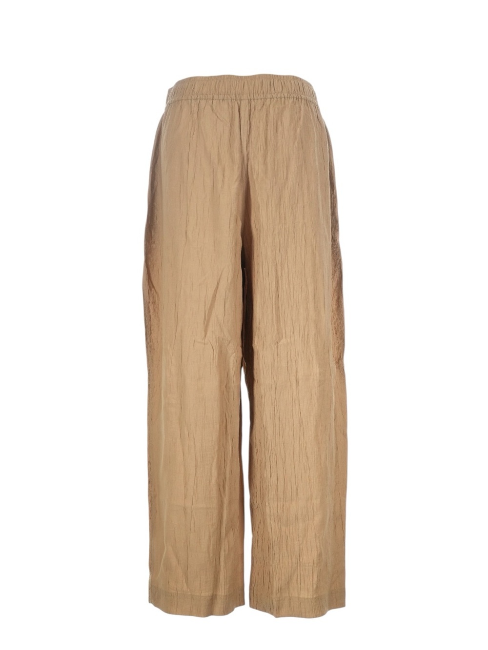 Madewell Crinkled Crepe Straight Leg Crop Pants Size M Khaki Pull On Summer NWT